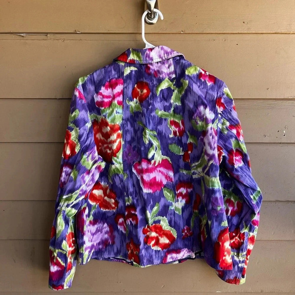 Vintage Coldwater Creek Floral Denim Jacket - Size L - Picture 3 of 3